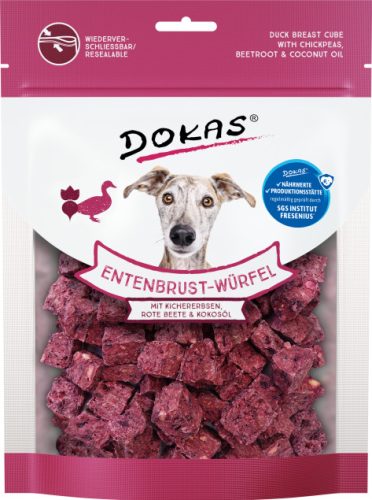 Dokas - Fagyasztva szárított - Kacsamell kockák - Csicseriborsóval, céklával és kókuszolajjal - 150g