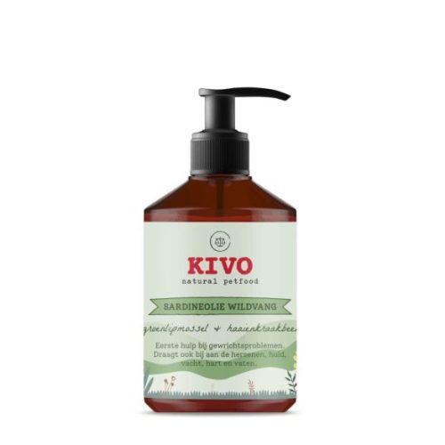 KIVO - Szardínia olaj zöldajkú kagylóval és cápaporccal kutyáknak - 500ml