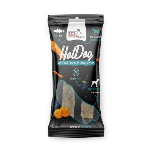 Syta Micha - HotDog - Ló szederrel és tőkehalbőrrel - 2 db (kb 15cm)