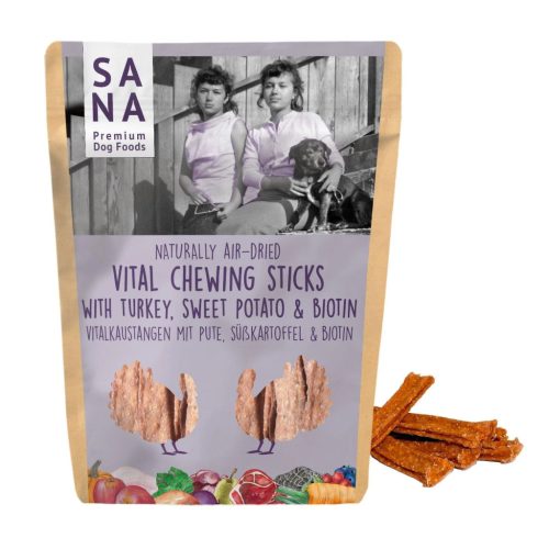 Sana - Fogtisztító rágópálcika - Pulyka biotinnal és lenmagolajjal - 150g