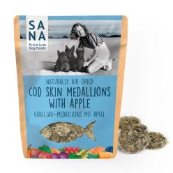 Sana - Tőkehalbőr-medálok almával - 100g